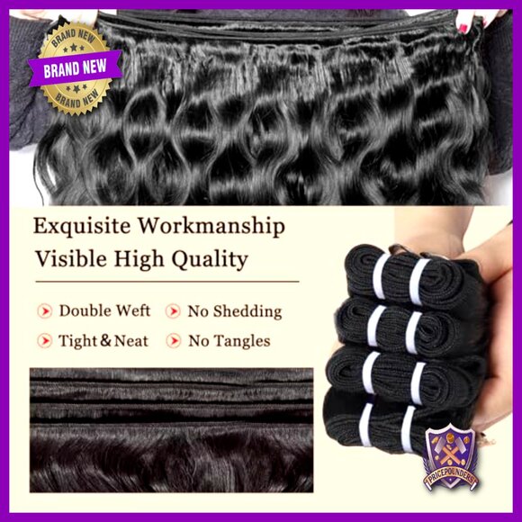Body Wave Human Hair Extensions 4 Bundles 20-26 Inch Brazilian Virgin Hair